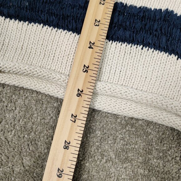 Tommy Bahama Women's Sweater Size L Striped Blue Cream Knitwear Cotton Outerwear - Picture 9 of 10